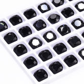 Jet Cushion Square Shape High Quality Glass Pointed Back Fancy Rhinestones WholesaleRhinestone